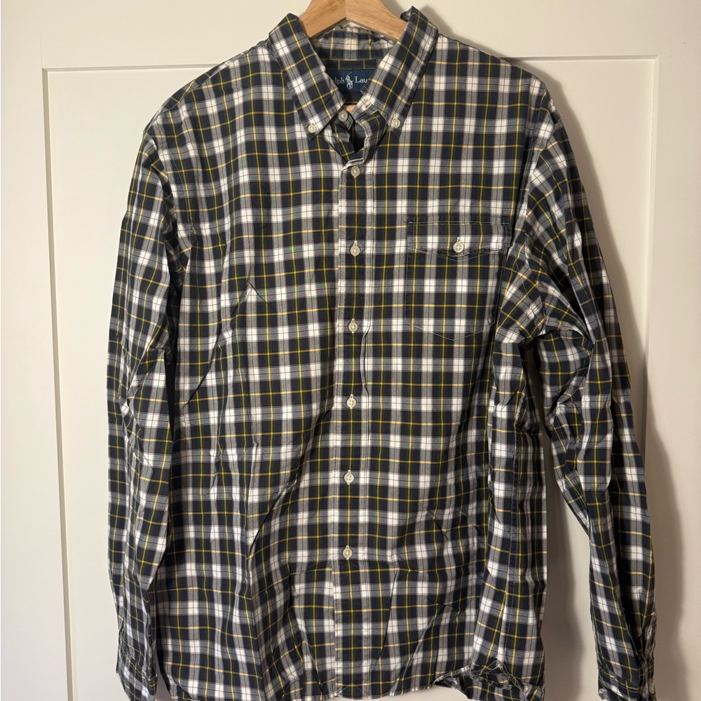 Ralph Lauren Black and Yellow Plaid Shirt